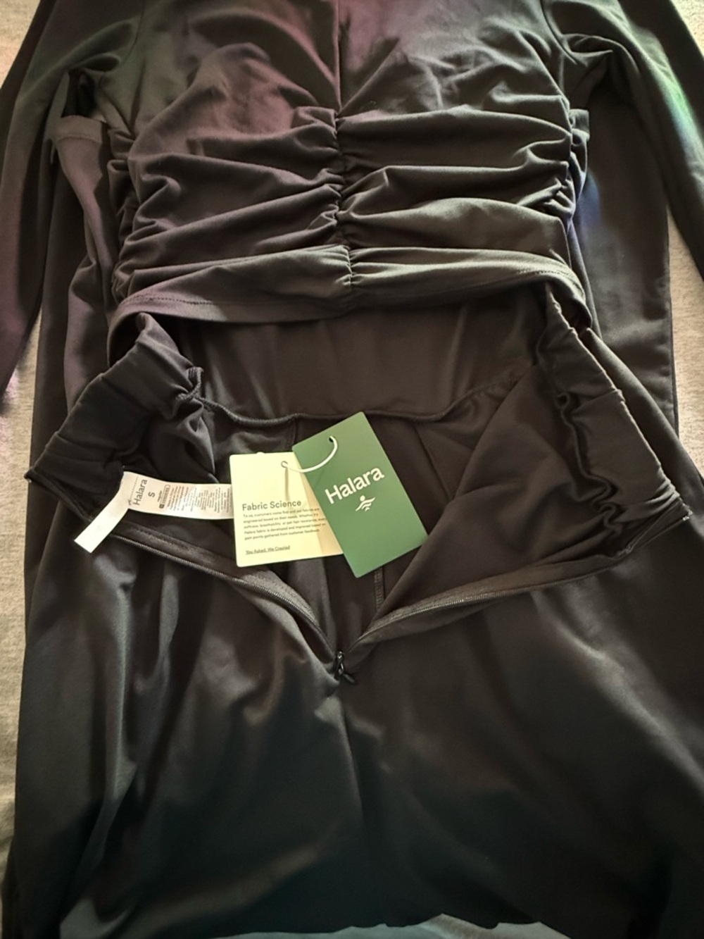 HALARA Black Long-Sleeve Wide-Leg Jumpsuit - Picture 3 of 10